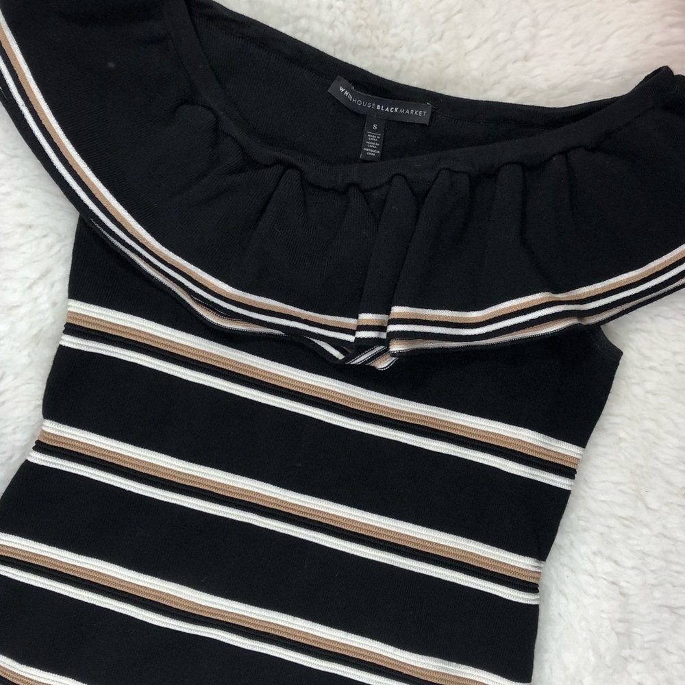 WHBM Stripe Off-The-Shoulder Sweater - Picture 4 of 4